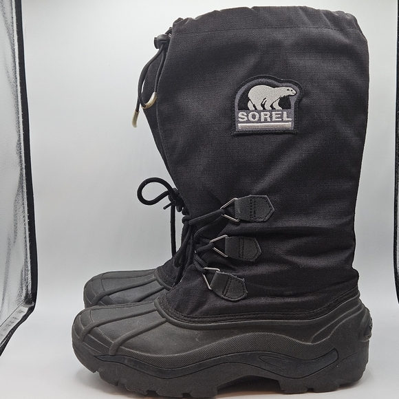 SOREL Kaufman Black Insulated Waterproof Glacier Winter Snow Boots size 8 main image 9